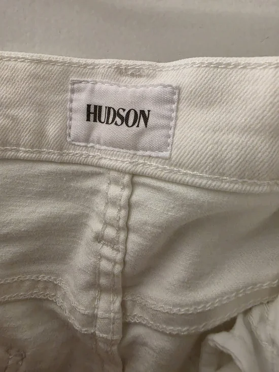 Hudson Blair High Rise Flared Jeans White Denim Pants - Picture 3 of 6